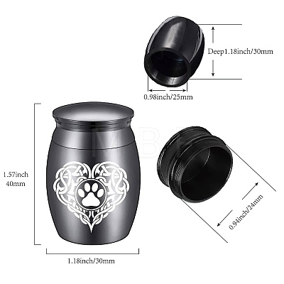 CREATCABIN Stainless Steel Cremation Urn AJEW-CN0001-89B-1