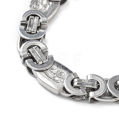 Anti-Tarnish 201 Stainless Steel Oval Link Chain Necklace & Bracelets Set SJEW-G083-08P-1