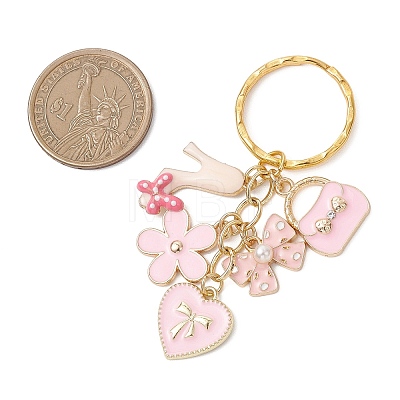 Flower with Bag Alloy Enamel Keychains KEYC-JKC01446-1