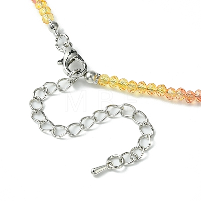 Faceted Rondelle Glass Beaded Necklace for Women NJEW-M208-01M-1