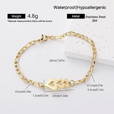 Valentine's Day 304 Stainless Steel Link Bracelets for Women AM7429-3-1