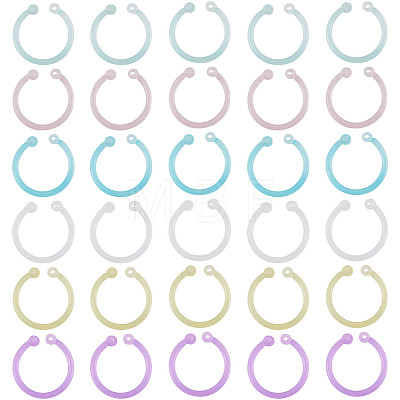 150Pcs 6 Colors Plastic Loose Leaf Book Binder Hinged Rings FIND-TA0010-54B-1