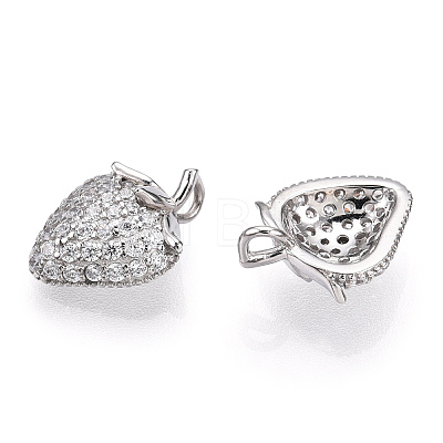 Rhodium Plated 925 Sterling Silver Micro Pave Cubic Zirconia Charms STER-T004-60P-1