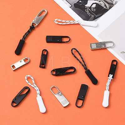 6Pcs Plastic Zipper Puller and 12Pcs Alloy Replacement pull-tab Accessories FIND-SZ0001-17-1