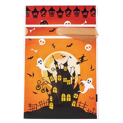 50Pcs Rectangle Halloween Candy Plastic Bags ABAG-U001-01M-1