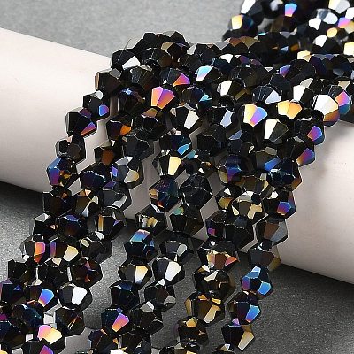 Transparent Electroplate Glass Beads Strands LS-GLAA-F029-4mm-A02-1