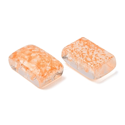 2-Hole Baking Paint Transparent Glass Beads GL-CBA5BF9-01C-1
