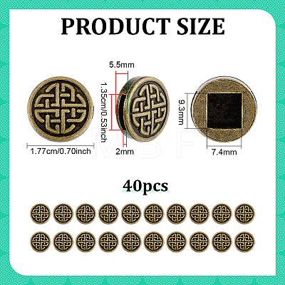 40Pcs Tibetan Style Zinc Alloy Slide Charms FIND-PH0061-43AB-1