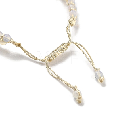 Opalite Braided Round Bead Bracelets BJEW-K251-06J-1