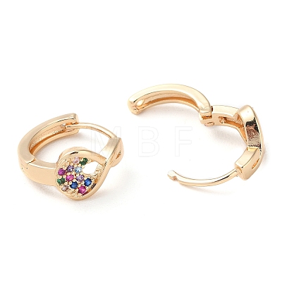Rack Plating Brass Micro Pave Colorful Cubic Zirconia Hoop Earrings for Women EJEW-P238-05KCG-1