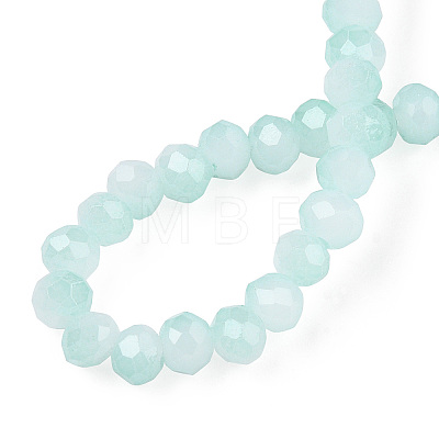Two-Tone Imitation Jade Glass Beads Strands GLAA-T033-01A-04-1