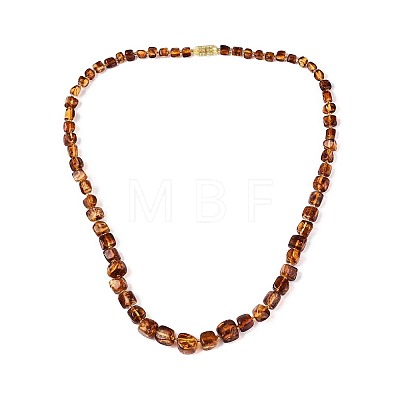 Natural Amber Nuggets Graduated Beaded Necklaces NJEW-T019-04-1