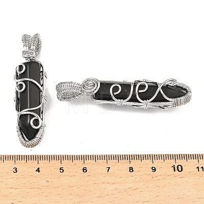 Natural Obsidian Pendants G-K338-28P-02-1