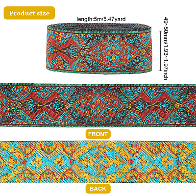 Ethnic 5M Style Embroidery Polycotton Ribbons OCOR-FG0001-42A-1