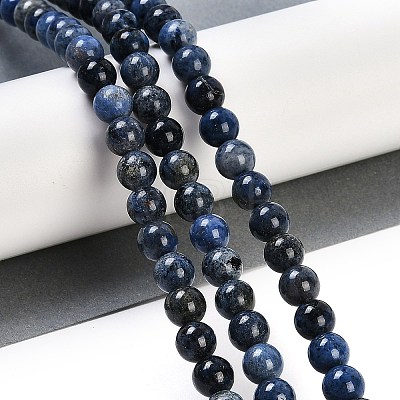 Natural Dumortierite Beads Strands G-G167-A06-8MM-1