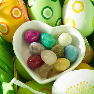 10Pcs Natural & Synthetic Gemstone Egg Display Decorations G-TA0003-43-1