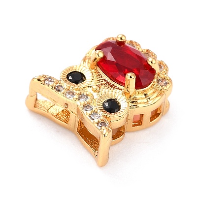 Real 18K Gold Plated Brass Micro Pave Cubic Zirconia Charms ZIRC-L100-086G-03-1