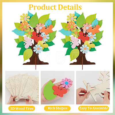 Olycraft 4 Bags Butterfly Leaf Flower EVA Foam Stickers Set DIY-OC0010-71-1