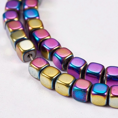 Electroplate Non-magnetic Synthetic Hematite Beads Strands G-J172-4x4mm-03-1