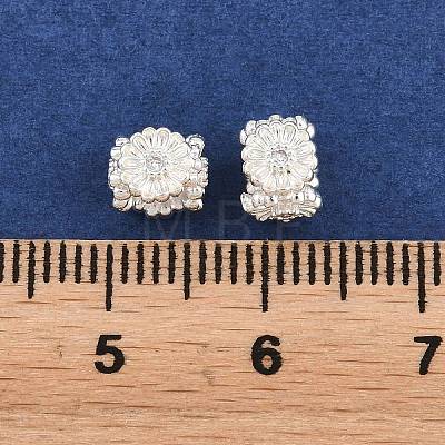 Brass Micro Pave Clear Cubic Zirconia Beads KK-Z162-18S-1