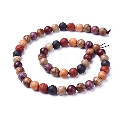 Natural Wood Beads Strands X-WOOD-F008-07-A-1