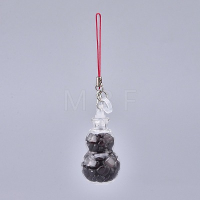 Transparent Glass Wishing Bottle Pendant Decoration HJEW-K033-B04-1