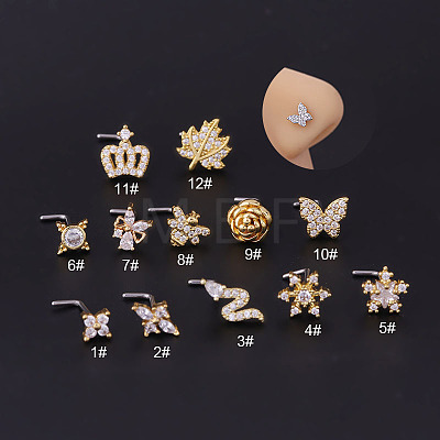 Brass L-Shaped Nose Rings WGA70D4-21-1