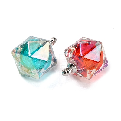 AB Color Resin Polygon Pendants RESI-U002-03-1