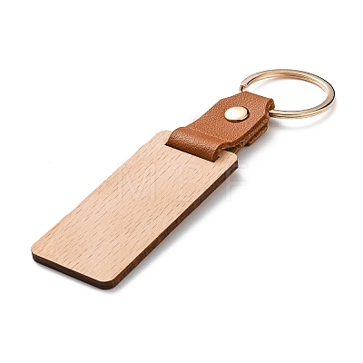 Wooden & Imitation Leather Pendant Keychain PW23041895871-1