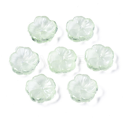 Transparent Spray Painted Imitation Jade Glass Beads GLAA-Q089-003-E003-1