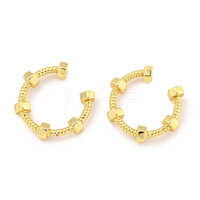 Brass Cuff Earrings for Women EJEW-C104-124G-1