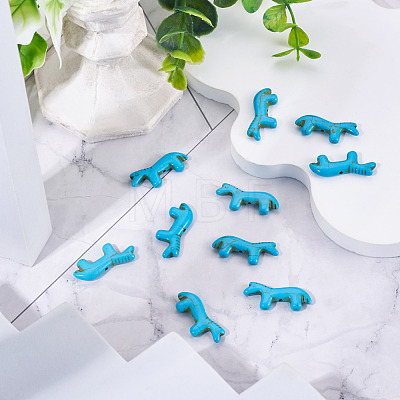 10Pcs Synthetic Turquoise Beads G-TADJ0001-01E-1