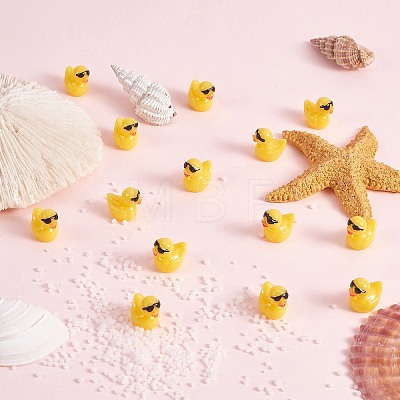 50Pcs Resin Ornaments Cute Little Yellow Duck Ornaments DIY Landscaping JX882A-1