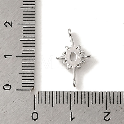 Brass Pave Clear Cubic Zirconia Star Links Connector Charms KK-K371-06P-1