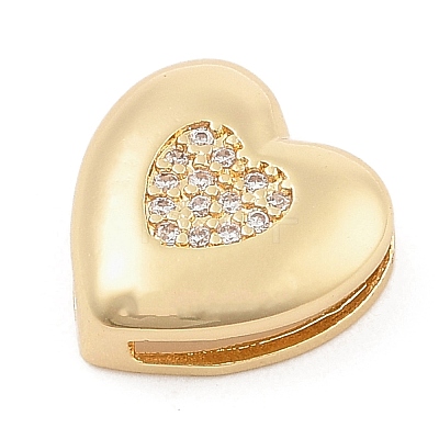 Brass Micro Pave Cubic Zirconia Slide Charms ZIRC-I068-07G-A-1