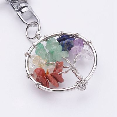 Natural & Synthetic Gemstone Keychain KEYC-P032-C10-1