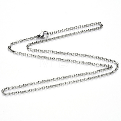 304 Stainless Steel Cable Chain Necklace NJEW-S420-007B-P-1