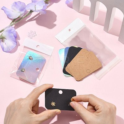90Pcs 3 Colors Paper Jewelry Display Cards for Earring CDIS-FS0001-30-1