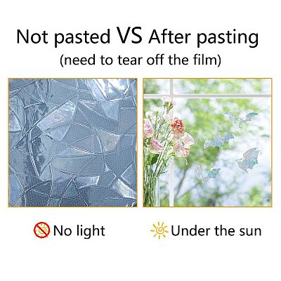 Gorgecraft Waterproof PVC Colored Laser Stained Window Film Adhesive Stickers DIY-WH0256-051-1