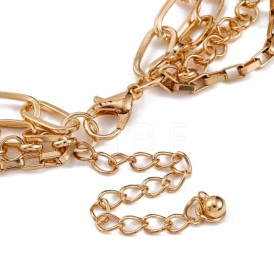 Alloy Multi Layered Necklaces for Women NJEW-U013-04G-1