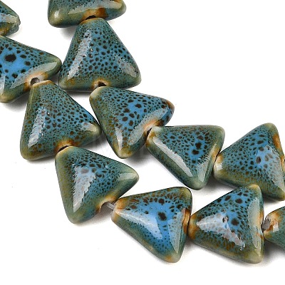Glazed Porcelain Triangle Beads Strands PORC-B002-01-02-1