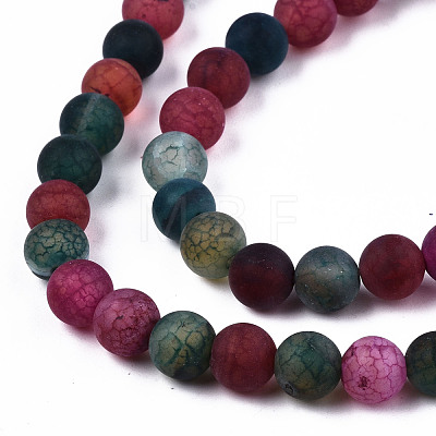 Natural Crackle Agate Beads Strands G-S373-002G-6mm-1