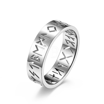 Non-Tarnish Hollow Word Stainless Steel Finger Rings FIND-PW0020-13A-P-1