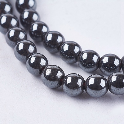 Non-magnetic Synthetic Hematite Bead Strands X-G-R193-19-4mm-1
