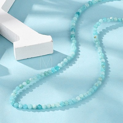 Natural Amazonite Beaded Necklaces NJEW-K114-B-A07-1