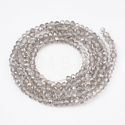 Electroplate Transparent Glass Beads Strands EGLA-S171-02B-04-1