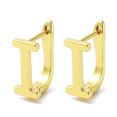 Brass Letter Stud Earrings for Women EJEW-A038-01I-G-1