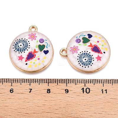 Printed Rack Plating Alloy Enamel Pendants ENAM-T020-02A-1