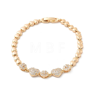 Brass Micro Pave Cubic Zirconia Chain Bracelets KK-R217-38G-1