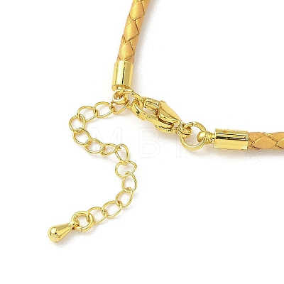 3MM Braided Round Imitation Leather Cord Bracelet Making MAK-S075-01G-P-1